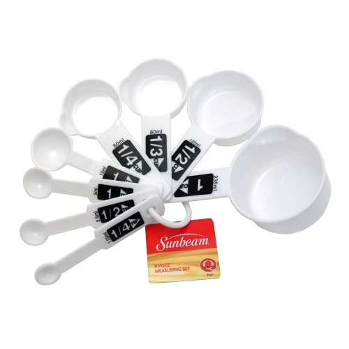 Measuring Cup & Spoon 8 Piece, White